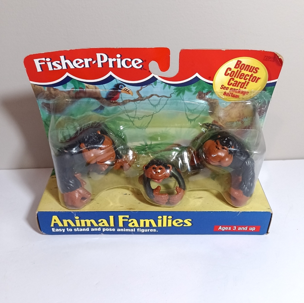 Fisher Price Animal Families Gorilla Family Complete Set New In Box 1995